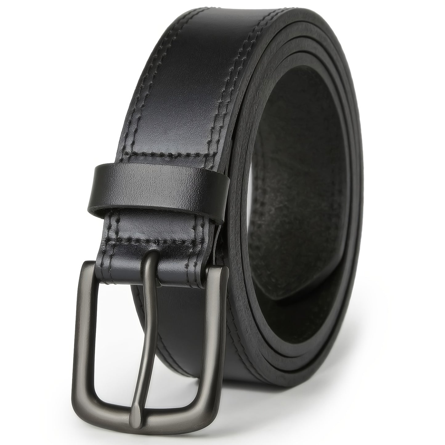 Men's Full Grain Leather Casual Daily Jeans Belt，Handmade Men's Leather Belt with Gift Box