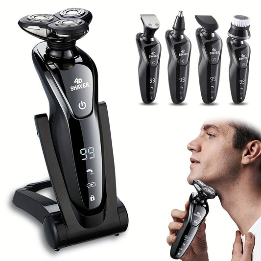 for Men6Combination1Electric Shaving Kit，Wet and Dry3D Electric Shaver，Rechargeable Rotary Shaver，Father's Day Gift，Give It to Father、Men、Husband and Male Friend